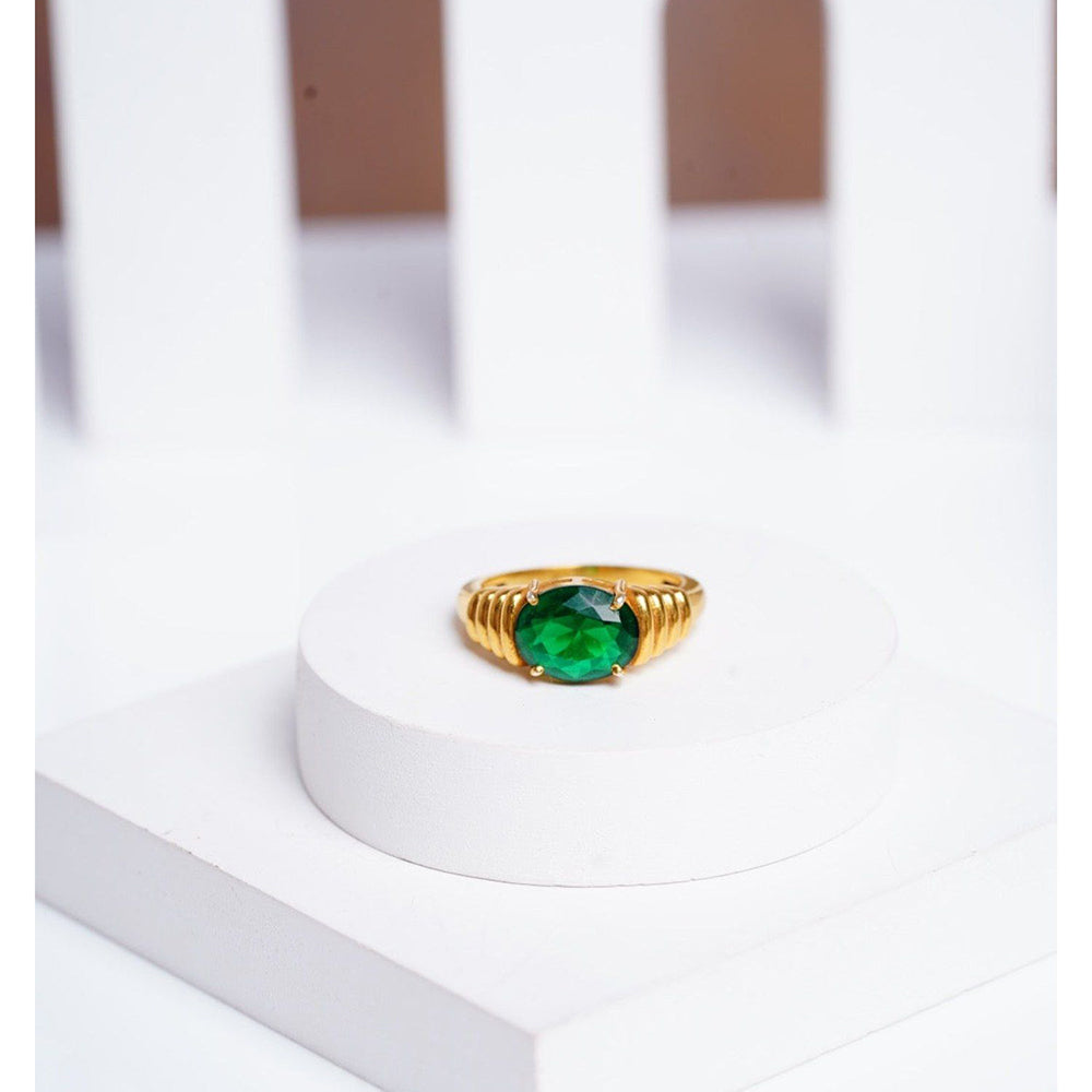 ANUSHKA JAIN JEWELLERY Forest Green Ring