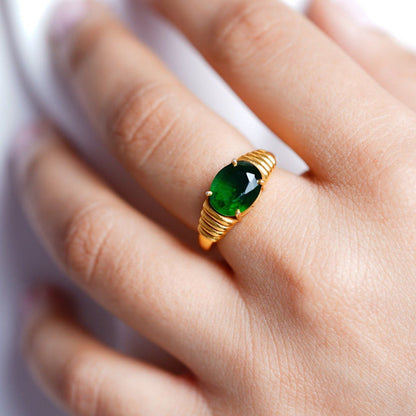 ANUSHKA JAIN JEWELLERY Forest Green Ring