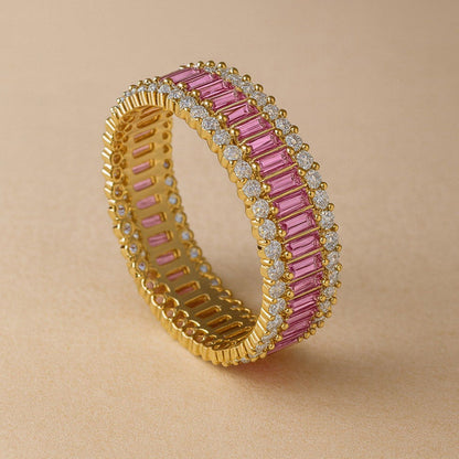 ANUSHKA JAIN JEWELLERY Rose Quartz Eternity Ring