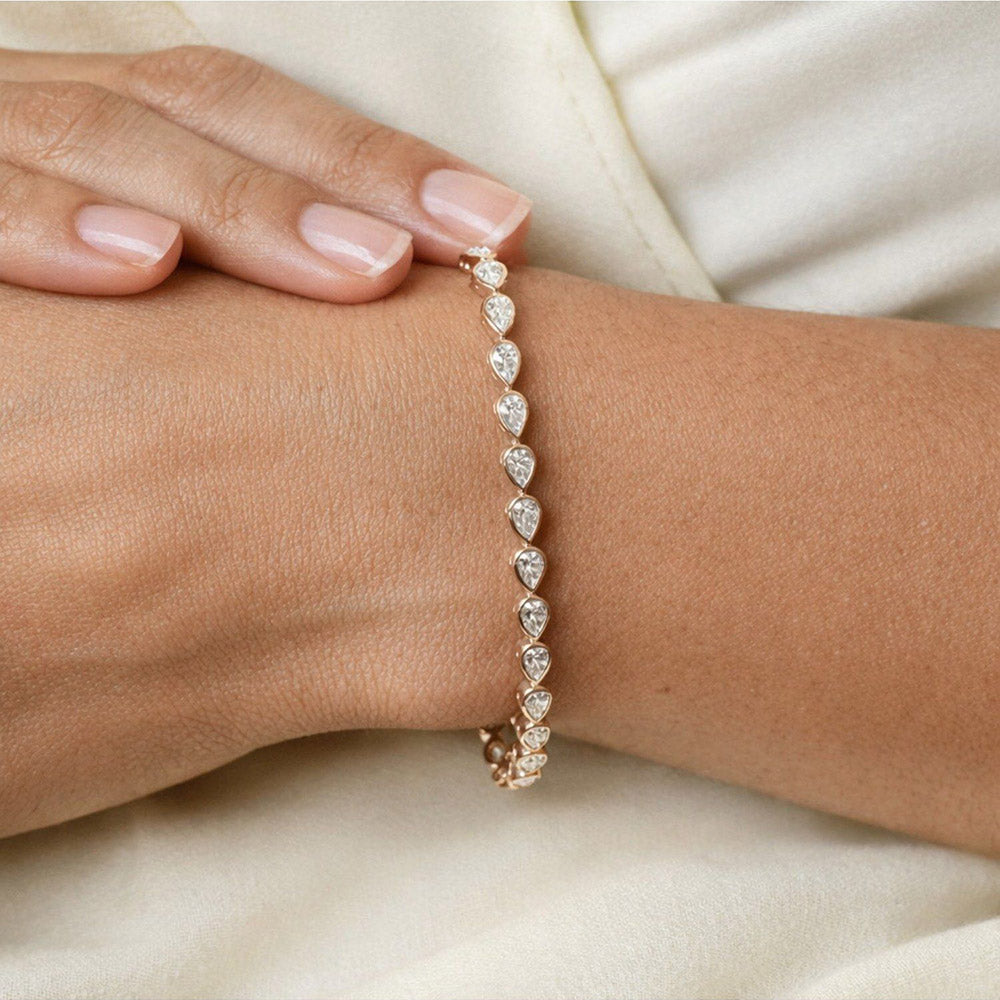 ANUSHKA JAIN JEWELLERY Pear Tennis Bracelet