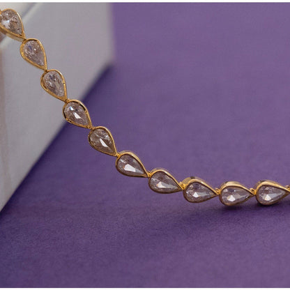 ANUSHKA JAIN JEWELLERY Pear Tennis Bracelet