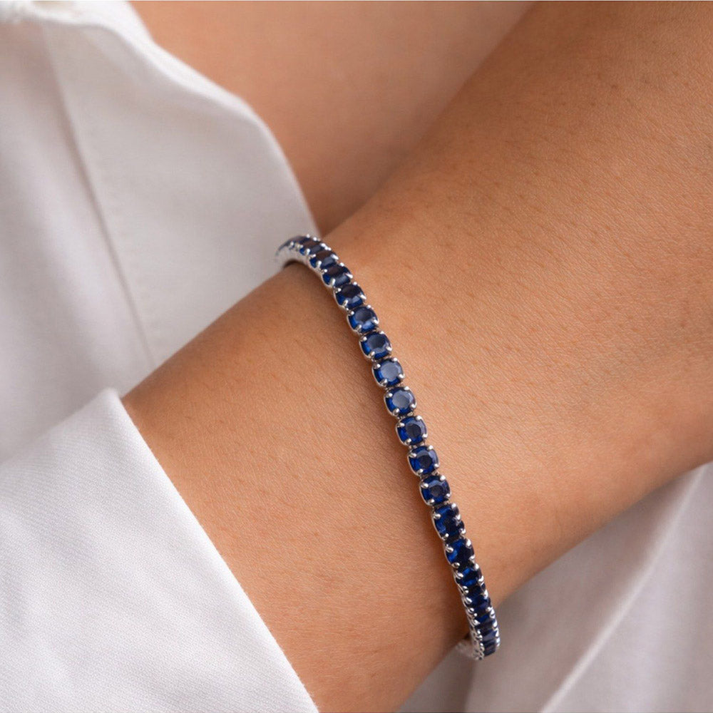 ANUSHKA JAIN JEWELLERY Sapphire Tennis Bracelet
