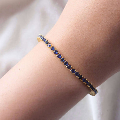 ANUSHKA JAIN JEWELLERY Sapphire Tennis Bracelet