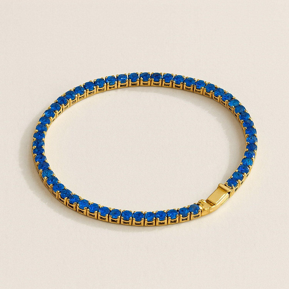 ANUSHKA JAIN JEWELLERY Sapphire Tennis Bracelet