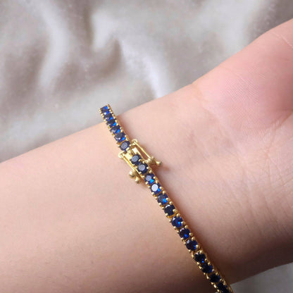 ANUSHKA JAIN JEWELLERY Sapphire Tennis Bracelet