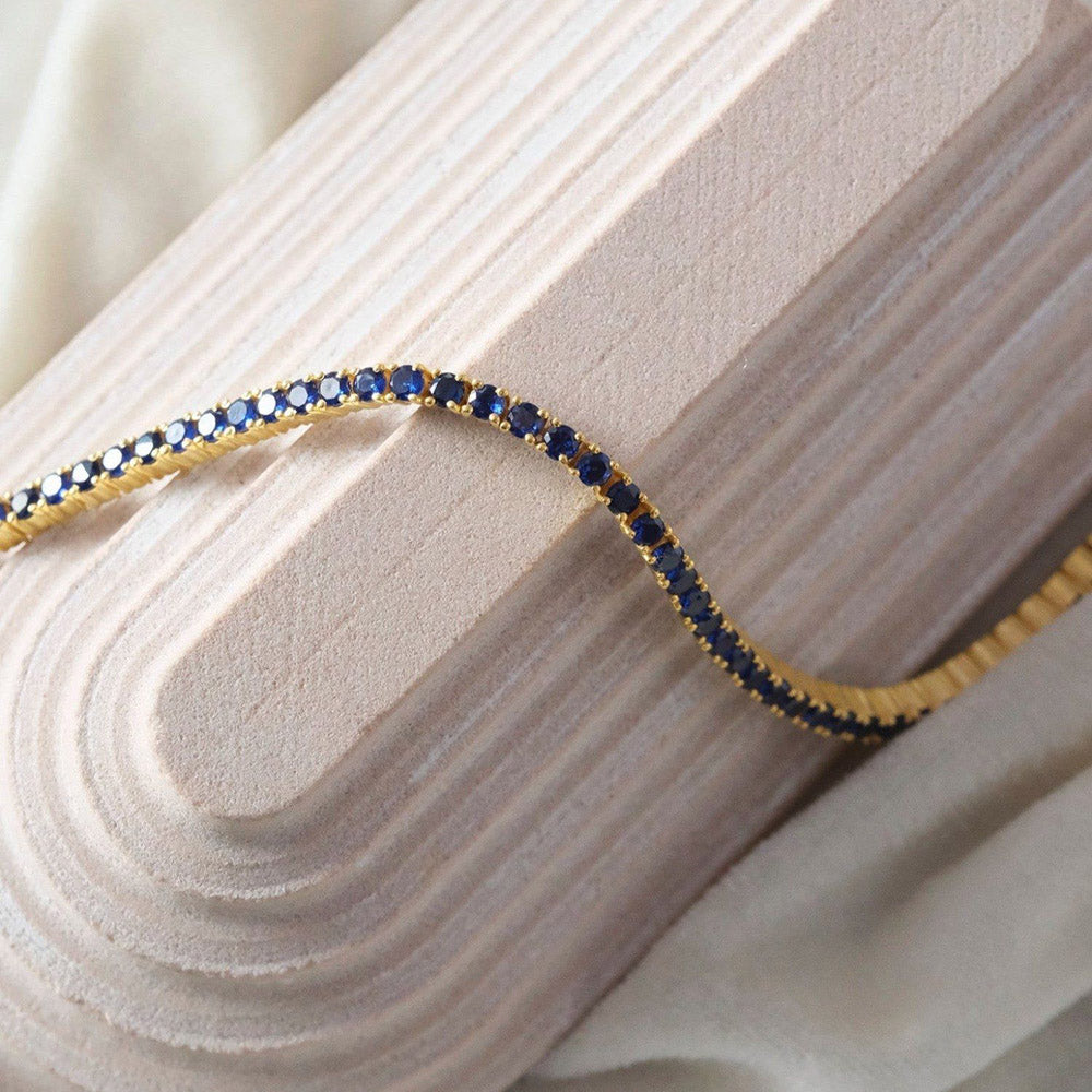 ANUSHKA JAIN JEWELLERY Sapphire Tennis Bracelet