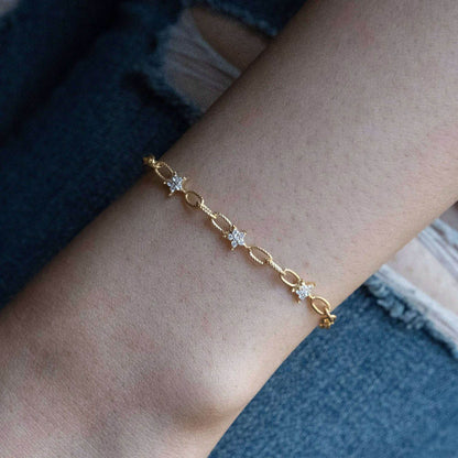 ANUSHKA JAIN JEWELLERY Triple Star Chain Bracelet