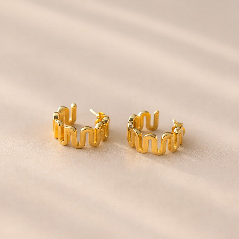 ANUSHKA JAIN JEWELLERY Wavy Hoops