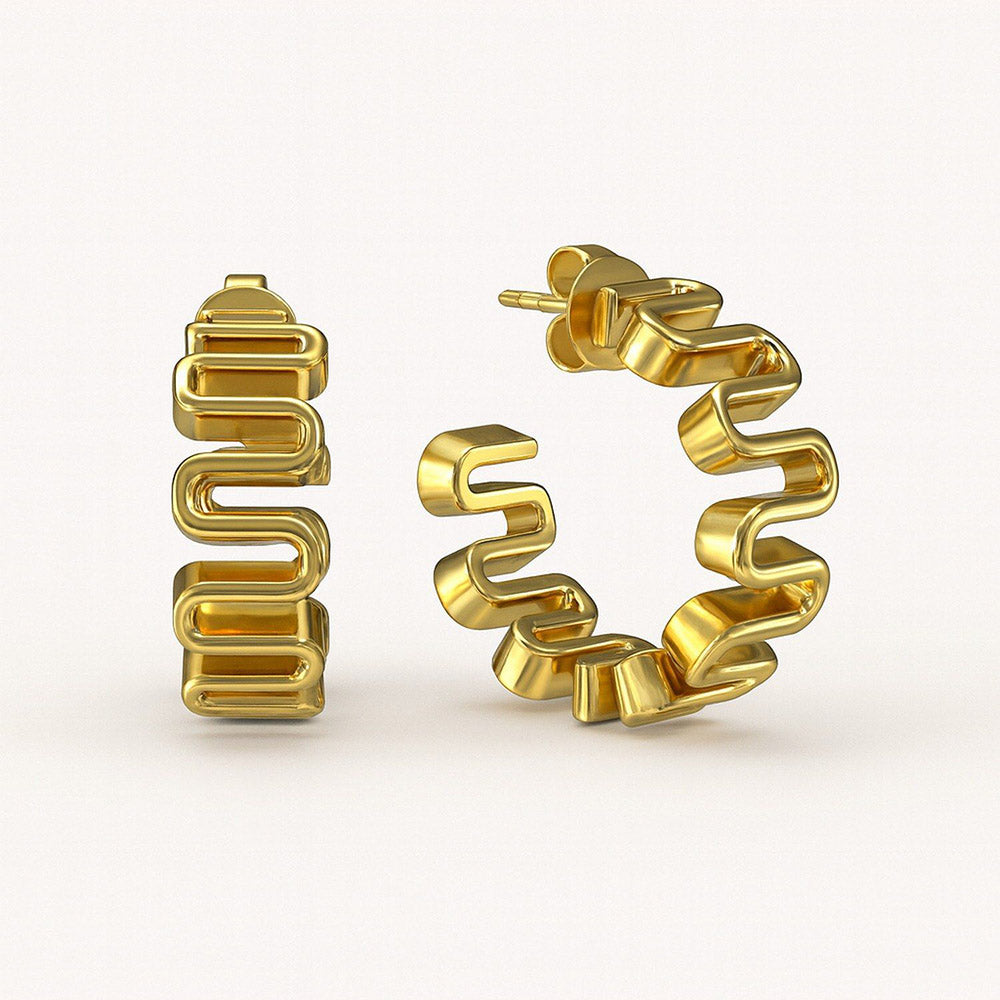 ANUSHKA JAIN JEWELLERY Wavy Hoops