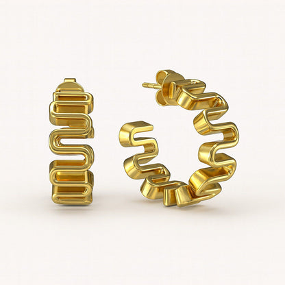 ANUSHKA JAIN JEWELLERY Wavy Hoops
