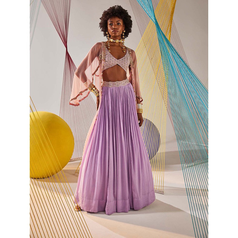 Anu Pellakuru Zia Embroidered Lehenga with Blouse and Jacket (Set of 3)