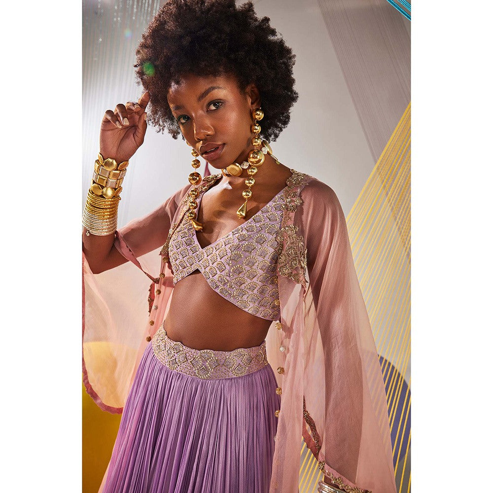 Anu Pellakuru Zia Embroidered Lehenga with Blouse and Jacket (Set of 3)