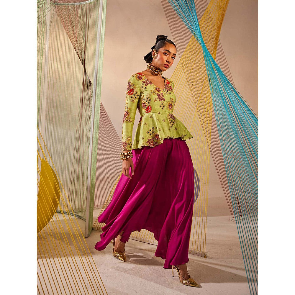 Anu Pellakuru Siya Embroidered Top with Pant (Set of 2)