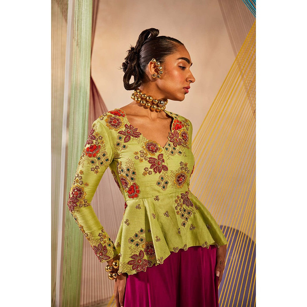 Anu Pellakuru Siya Embroidered Top with Pant (Set of 2)