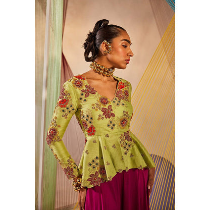 Anu Pellakuru Siya Embroidered Top with Pant (Set of 2)