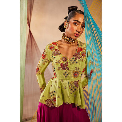 Anu Pellakuru Siya Embroidered Top with Pant (Set of 2)