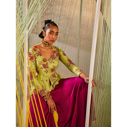 Anu Pellakuru Siya Embroidered Top with Pant (Set of 2)