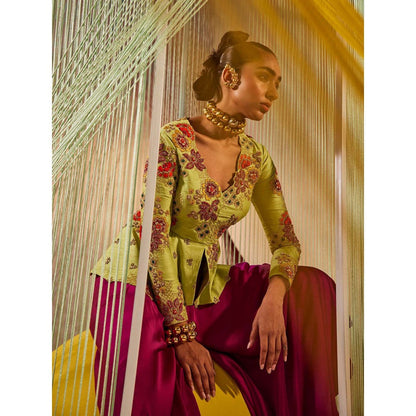 Anu Pellakuru Siya Embroidered Top with Pant (Set of 2)