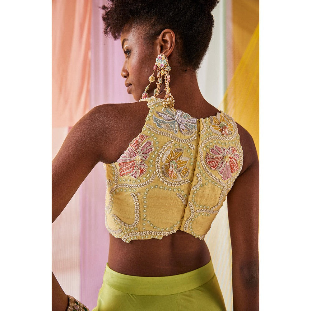 Anu Pellakuru Anouk Embroidered Crop Top with Palazzo (Set of 2)