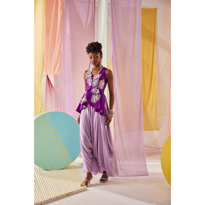 Anu Pellakuru Lave Embroidered Top with Pant (Set of 2)