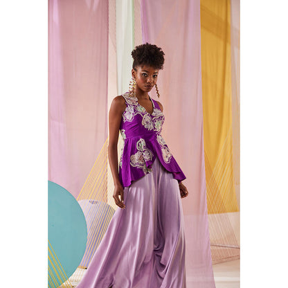 Anu Pellakuru Lave Embroidered Top with Pant (Set of 2)