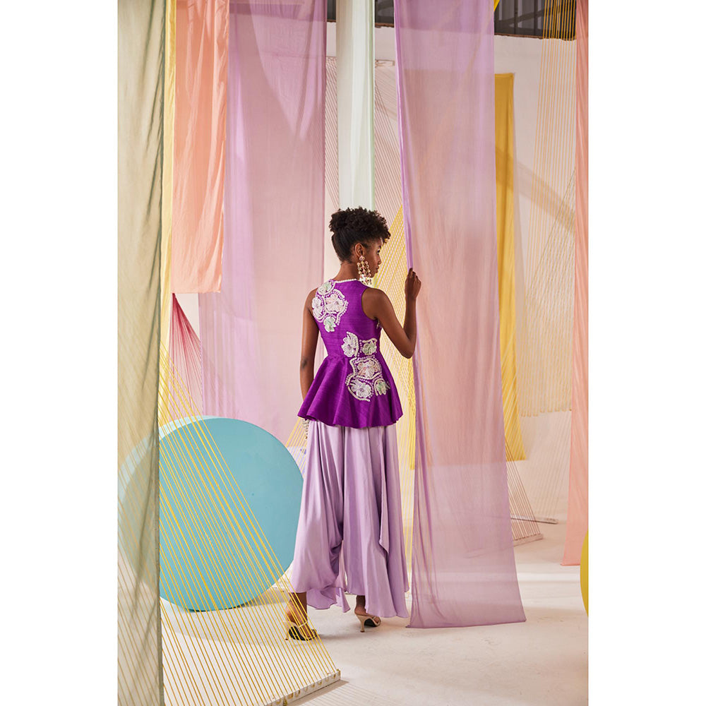 Anu Pellakuru Lave Embroidered Top with Pant (Set of 2)