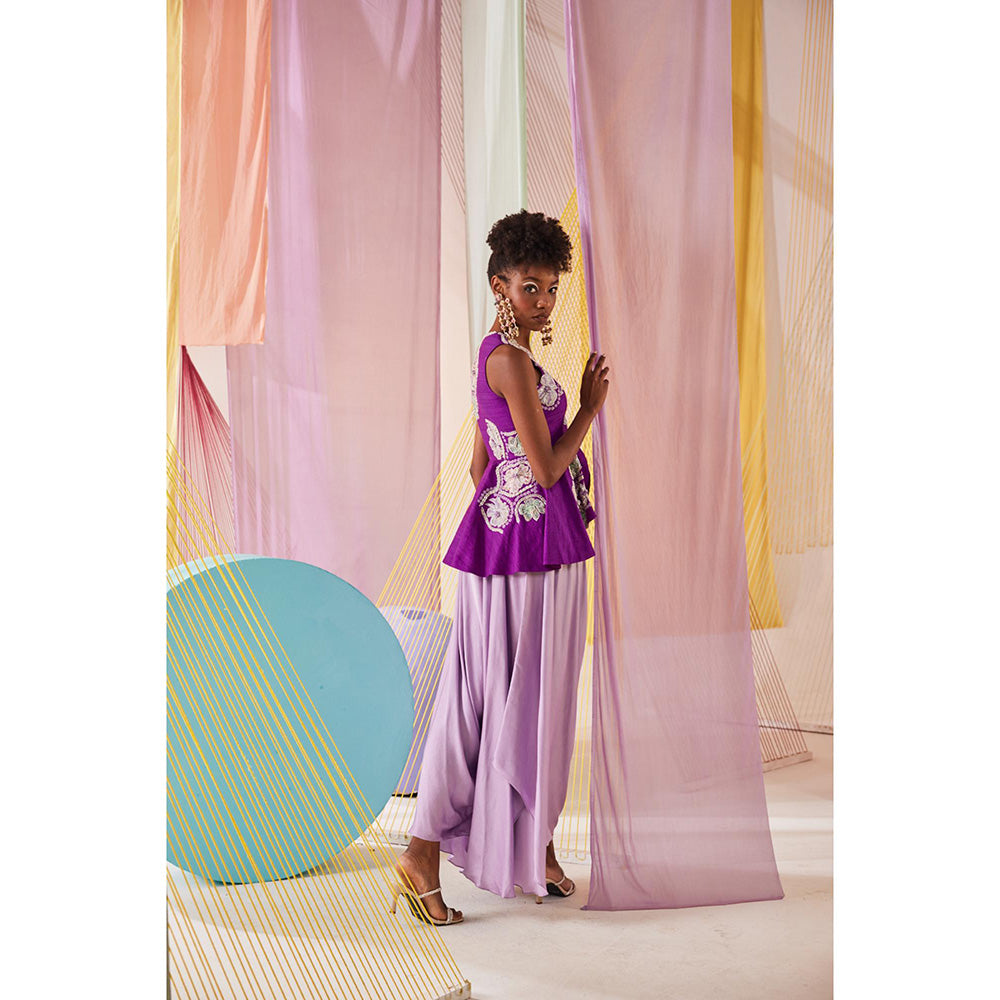 Anu Pellakuru Lave Embroidered Top with Pant (Set of 2)