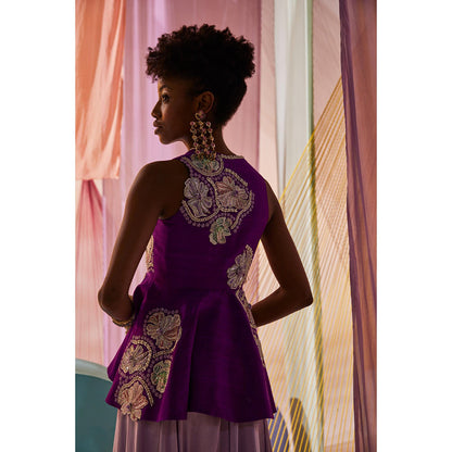 Anu Pellakuru Lave Embroidered Top with Pant (Set of 2)