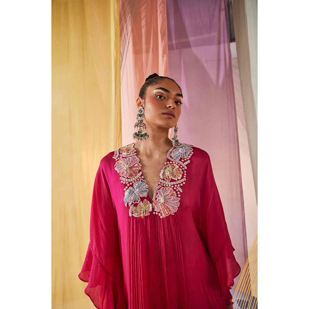 Anu Pellakuru Pink Remy Kaftan Kurta and Sharara (Set of 2)