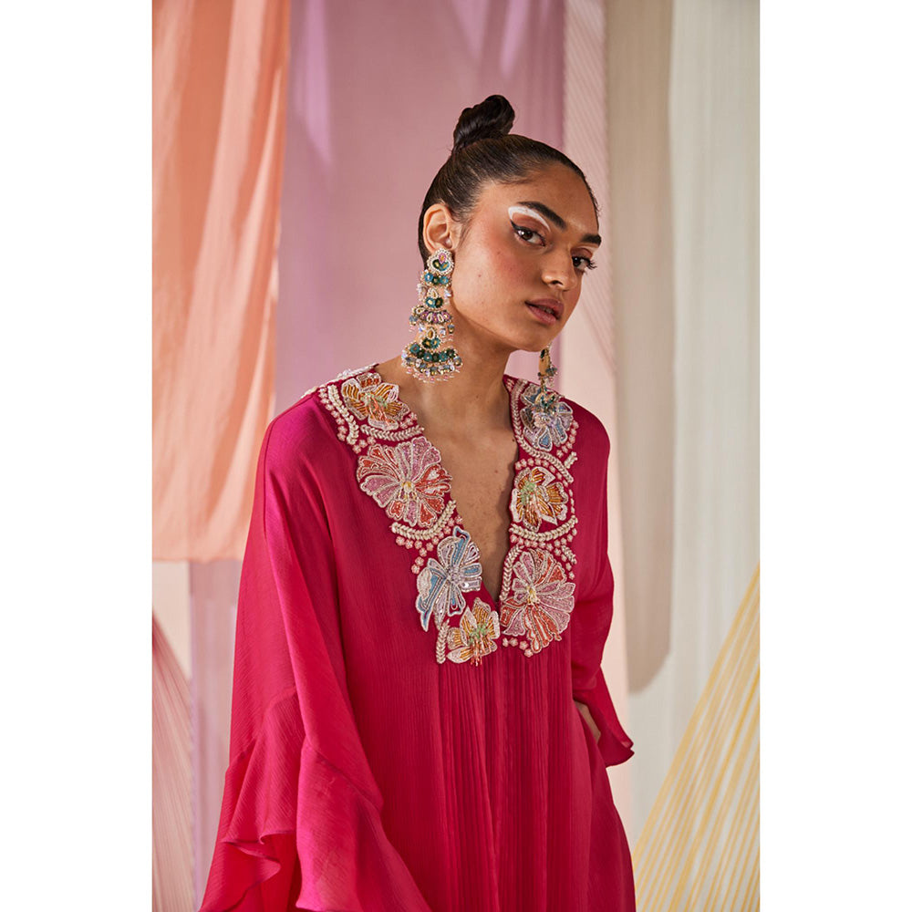 Anu Pellakuru Pink Remy Kaftan Kurta and Sharara (Set of 2)