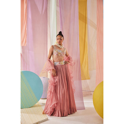 Anu Pellakuru Eesha Embroidered Lehenga with Blouse and Dupatta (Set of 3)