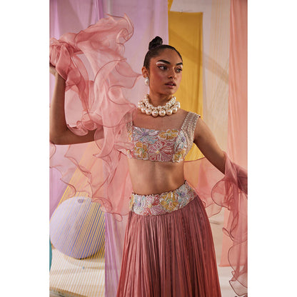 Anu Pellakuru Eesha Embroidered Lehenga with Blouse and Dupatta (Set of 3)