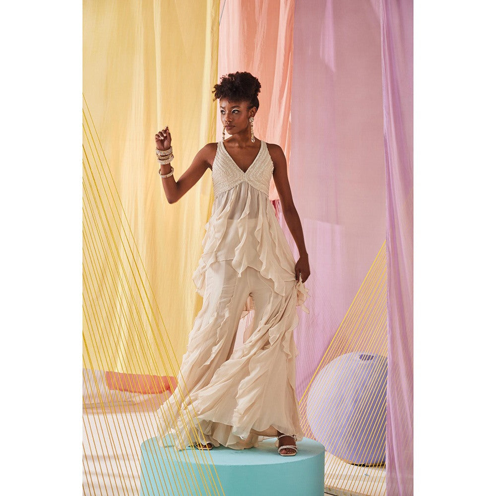 Anu Pellakuru Ivory Mimosa Embroidered Co-Ord (Set of 2)