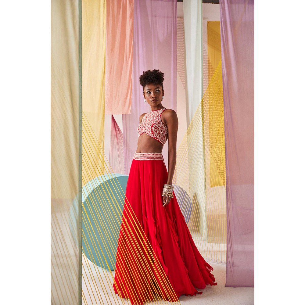 Anu Pellakuru Anaisa Embroidered Lehenga with Blouse (Set of 2)