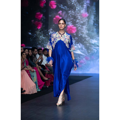 Anu Pellakuru Blue Tavishi Kaftan Dress with Inner (Set of 2)