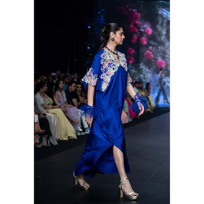 Anu Pellakuru Blue Tavishi Kaftan Dress with Inner (Set of 2)