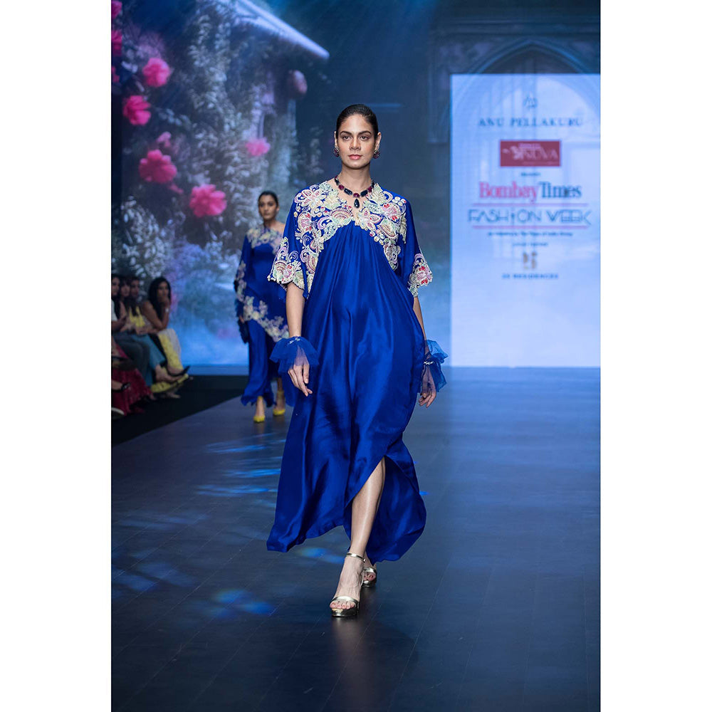 Anu Pellakuru Blue Tavishi Kaftan Dress with Inner (Set of 2)