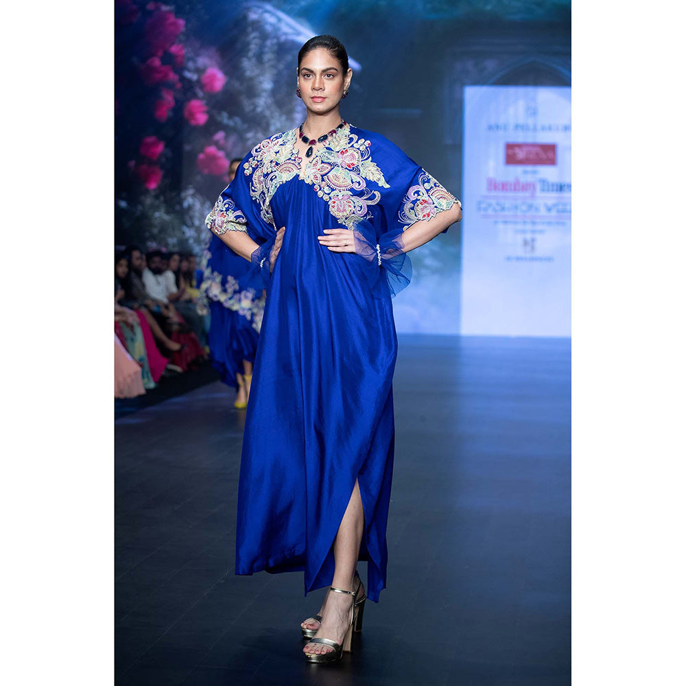 Anu Pellakuru Blue Tavishi Kaftan Dress with Inner (Set of 2)