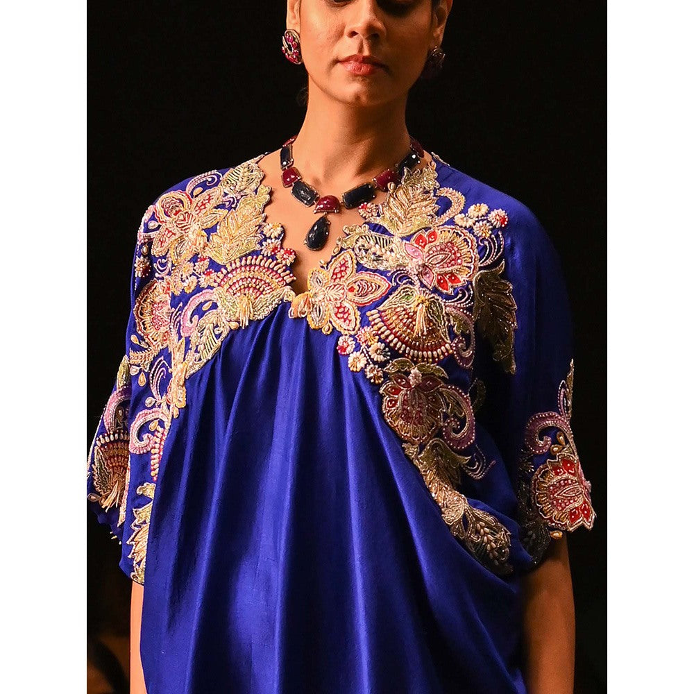 Anu Pellakuru Blue Tavishi Kaftan Dress with Inner (Set of 2)