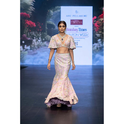 Anu Pellakuru Swarni Embroidered Lehenga with Blouse (Set of 2)