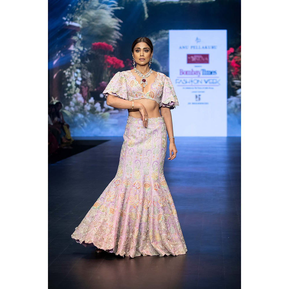 Anu Pellakuru Swarni Embroidered Lehenga with Blouse (Set of 2)