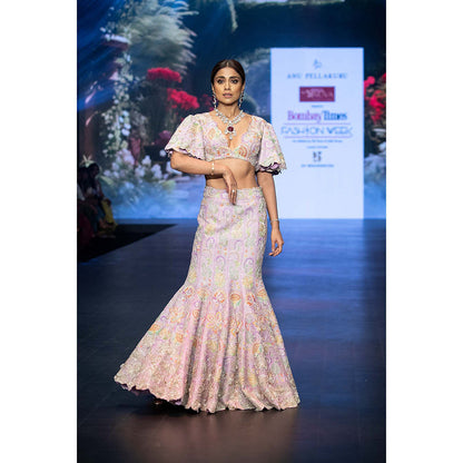 Anu Pellakuru Swarni Embroidered Lehenga with Blouse (Set of 2)