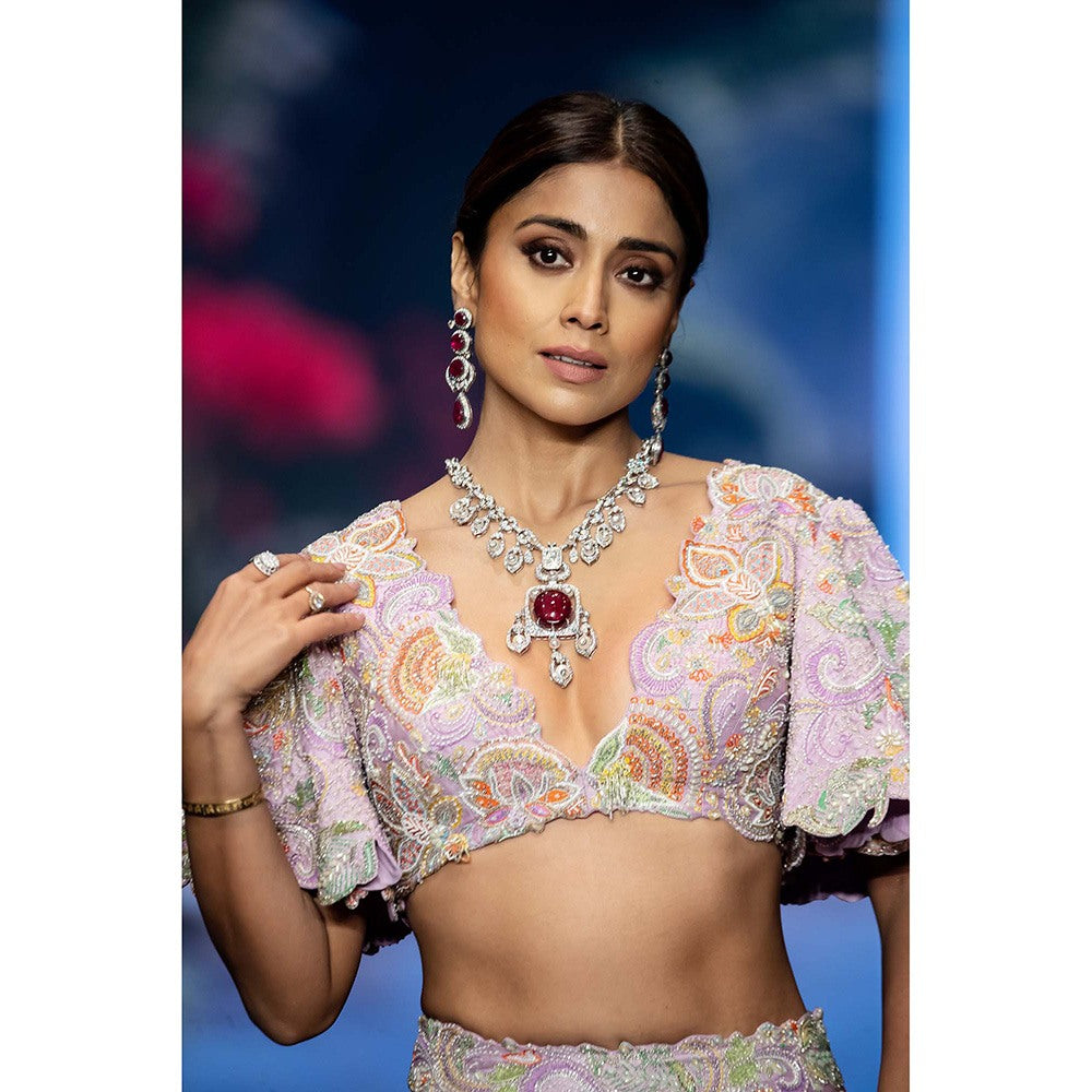 Anu Pellakuru Swarni Embroidered Lehenga with Blouse (Set of 2)