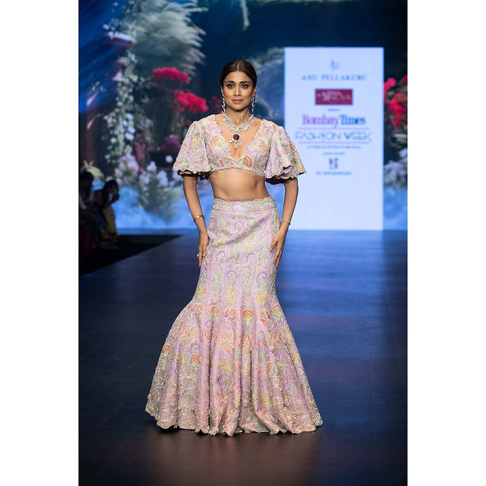 Anu Pellakuru Swarni Embroidered Lehenga with Blouse (Set of 2)