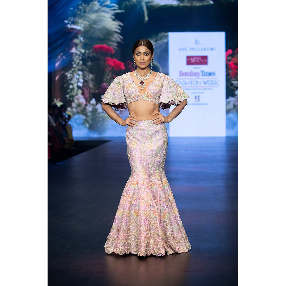 Anu Pellakuru Swarni Embroidered Lehenga with Blouse (Set of 2)