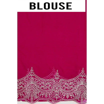 Aparnaa Pink Embroidered Pink Saree with Unstitched Blouse