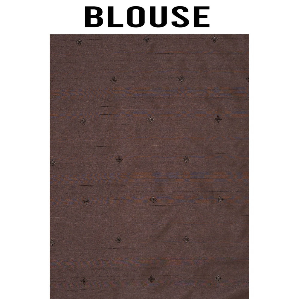 Aparnaa Brown Tussar Saree with Unstitched Blouse