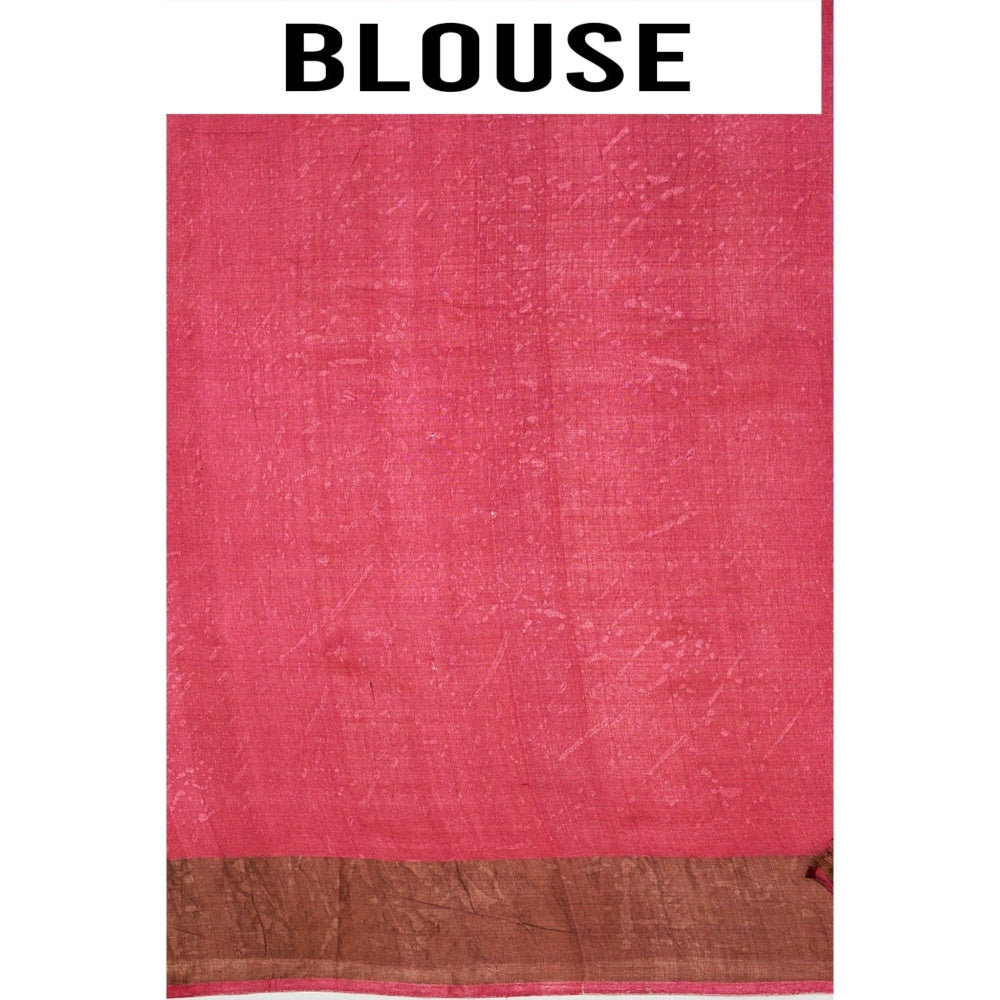 Aparnaa Pink Colour Tussar Saree with Unstitched Blouse
