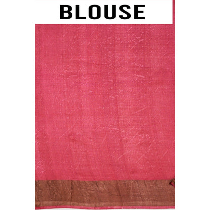 Aparnaa Pink Colour Tussar Saree with Unstitched Blouse