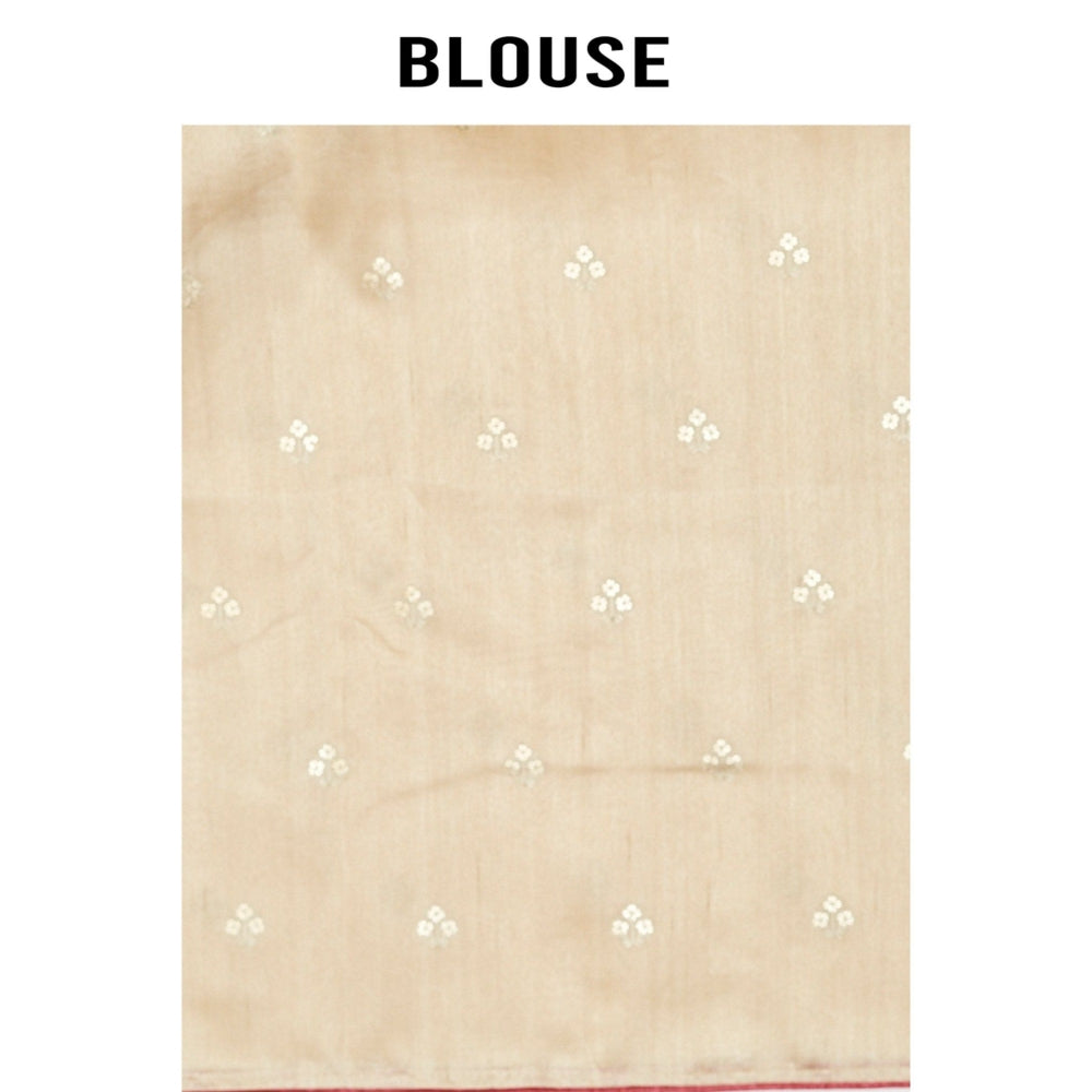 Aparnaa Off White Tussar Saree with Unstitched Blouse